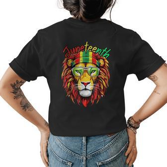 Lion Junenth Women Dress Black History Freedom Gifts For Lion Lovers Funny Gifts Womens Back Print T-shirt | Mazezy