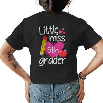 Little Miss 5Th Grade First Day Of Hello Fifth Grade Girls Womens Back Print T-shirt - Monsterry UK
