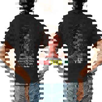 Locd Hair Black Woman Remembering My Ancestors Junenth Womens Back Print T-shirt | Mazezy