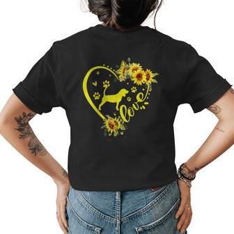 Love Beagle Sunflower For Dog Lover Gift Womens Back Print T-shirt | Mazezy