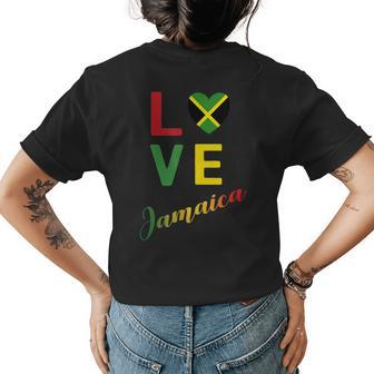 Love Jamaican Flag Blouse For Independence Carnival Festival Womens Back Print T-shirt | Mazezy