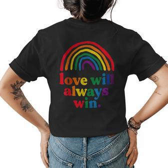 Love Will Always Win Pride Rainbow Kid Child Lgbt Quote Fun Womens Back Print T-shirt | Mazezy