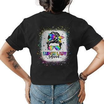 Lunch Lady Squad Messy Bun Girl First Day Back To School Womens Back Print T-shirt - Monsterry AU