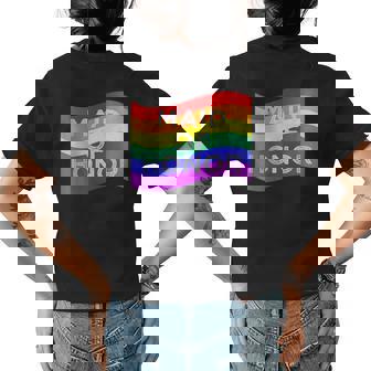 Maid Of Honor Gay Pride Rainbow Flag Wedding Party Womens Back Print T-shirt | Mazezy