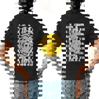 Mama And Dada Smiling Face Bolt Eyes Pregnancy Announcement Gifts For Mama Funny Gifts Womens Back Print T-shirt | Mazezy