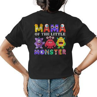 Mama Little Monster Kids 1St Birthday Party Family Monster Womens Back Print T-shirt - Seseable