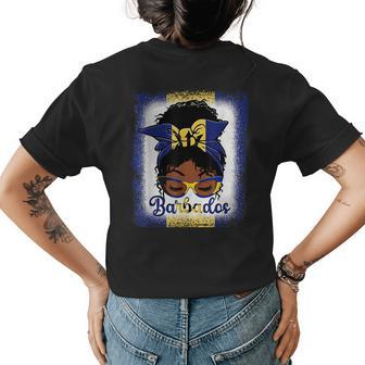 Messy Bun Barbados Flag Woman Girl Womens Back Print T-shirt - Monsterry CA