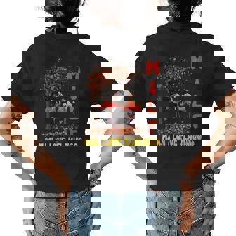 Milf Man I Love Flamingos Funny Woman Autumn Flamingo Lover Flamingo Funny Gifts Womens Back Print T-shirt | Mazezy