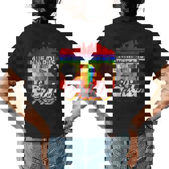 Minneapolis Pride Rainbow Gay Pride Flag Funny Lgbt Womens Back Print T-shirt | Mazezy