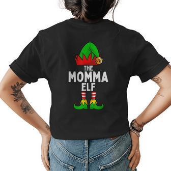 Momma Elf Matching Family Christmas Women Gift For Women Women's Crewneck Short Sleeve Back Print T-shirt - Thegiftio UK
