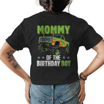 Mommy Of Birthday Boy Monster Truck Car Family Matching Womens Back Print T-shirt - Seseable