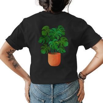 Monstera Deliciosa Swiss Cheese Plant Lover Funny Cute Gift Plant Lover Funny Gifts Womens Back Print T-shirt | Mazezy