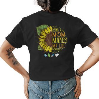 Mothers Day New Mom Plus Size Floral Flower Graphic Gift For Womens Womens Back Print T-shirt | Mazezy