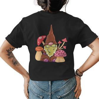 Mushroom Gnome Fall Autumn Cute Halloween Thanksgiving Halloween Womens T-shirt Back Print | Mazezy
