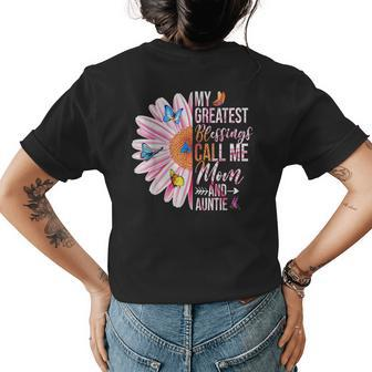 My Greatest Blessings Call Me Mom Auntie Happy Mothers Day Womens Back Print T-shirt | Mazezy