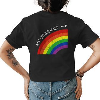 My Other Half Gay Couple Rainbow Pride Cool Lgbt Ally Gift Womens Back Print T-shirt | Mazezy
