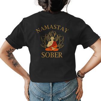 Namastay Sober Funny Sobriety Yoga Womens Back Print T-shirt - Thegiftio UK