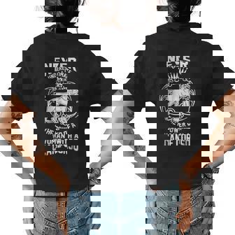 Never Underestimate Power Of A Women With Cane Corso Womens Back Print T-shirt - Seseable