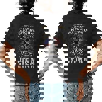 Never Underestimate Vietnam Veterans Wife Funny Gifts For Wife Womens Back Print T-shirt | Mazezy