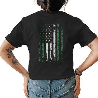 Nigeria Nigerian Flag American Flag Usa Nigeria Pride Womens Back Print T-shirt | Mazezy DE