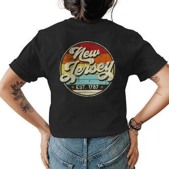 Nj Locals Visitors New Jersey Moms Dads Garden State Womens Back Print T-shirt | Mazezy