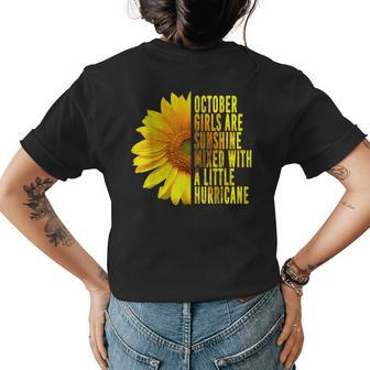 October Women Birthday Sunflower Funny Quote Gift Womens Back Print T-shirt | Mazezy