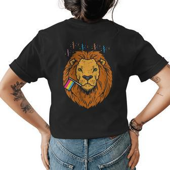 Pansexual Flag Lion Lgbt Pride Month Pan Pride Stuff Animal Womens Back Print T-shirt | Mazezy