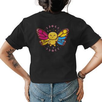 Pansexual Monarch Butterfly Insect Subtle Pan Pride Month Womens Back Print T-shirt | Mazezy DE