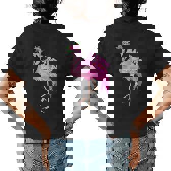 Pink Flamingo Meme Bird Christmas Gift Matching Family Womens Back Print T-shirt | Mazezy