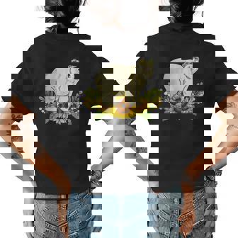 Polar Bear Sunflower Polar Bear Lover Gifts Womens Back Print T-shirt | Mazezy