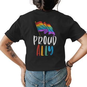 Proud Ally Rainbow Lgbtq Pride Gay Womens Back Print T-shirt - Seseable