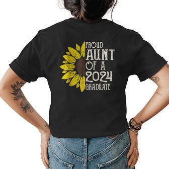 Proud Aunt Of A Class Of 2024 Graduate Sunflower Senior 2024 Women's T-shirt Back Print | Mazezy