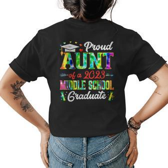 Proud Aunt Of A 2023 Middle School Graduate Auntie Tie Dye Womens Back Print T-shirt - Thegiftio UK