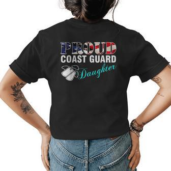 Proud Coast Guard Daughter With American Flag Gift Funny Gifts For Daughter Womens Back Print T-shirt | Mazezy