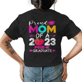 Proud Mom Of 2023 Pre K Graduate Graduation Womens Back Print T-shirt - Thegiftio UK