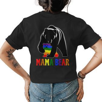 Proud Mommy Lgbtq Lgbt Mom Pride Month Mama Bear Womens Back Print T-shirt | Mazezy