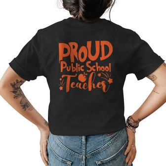Proud Public School Teacher Education Womens Back Print T-shirt | Mazezy