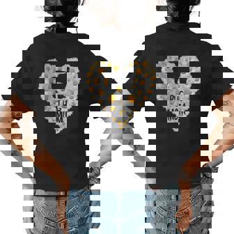 Pug Dog Mom On Love Heart White Daisy Flowers Pug Mom Womens Back Print T-shirt | Mazezy