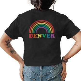 Rainbow Pride Gay Lgbt Denver Colorado Co Womens Back Print T-shirt | Mazezy