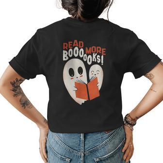 Read More Booooks | Halloween Ghosts Reading Books Womens Back Print T-shirt - Thegiftio UK