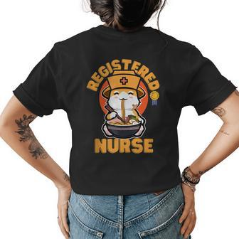 Registered Nurse Cute Corgi Ramen Graduation Retirement Womens Back Print T-shirt | Mazezy