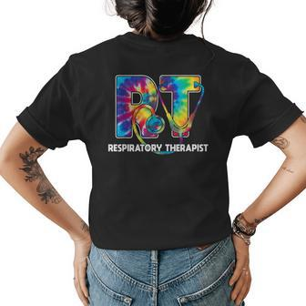 Respiratory Therapist Messy Bun Glasses Women Womens Back Print T-shirt | Mazezy