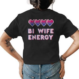 Retro Bi Wife Energy Lgbt Pride Bisexual Flag Gay Marriage Womens Back Print T-shirt | Mazezy DE
