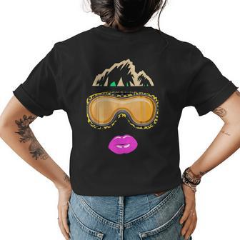 Ride Snowboard In Leopard Glasses By Snow Mountain Womens Back Print T-shirt | Mazezy