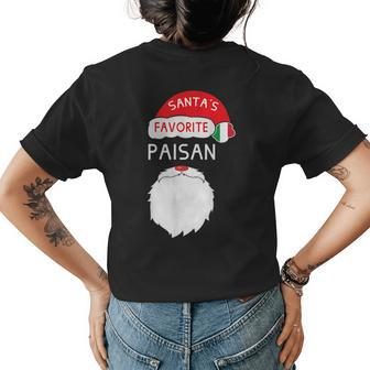 Santas Favorite Paisan Funny Italian Pride Christmas Womens Back Print T-shirt | Mazezy