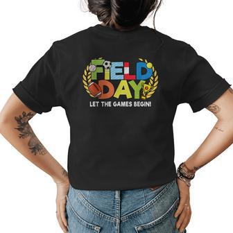 School Field Day Teacher Let The Games Begin Field Day 2022 Women's T-shirt Back Print | Mazezy