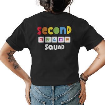 Second Grade Squad Team 2Nd Grade Teacher Womens Back Print T-shirt - Thegiftio UK
