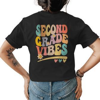 Second Grade Vibes For Girls Boys 2Nd Grade Teacher Womens Back Print T-shirt - Seseable