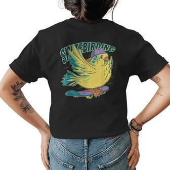 Skateboarding Skate Bird Novelty Family Apparel And More Womens Back Print T-shirt | Mazezy