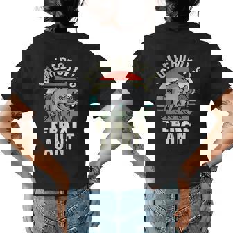 Somebodys Feral Aunt Wild Auntie Wild Family Raccoon Mom Gifts For Mom Funny Gifts Womens Back Print T-shirt | Mazezy